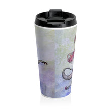Load image into Gallery viewer, "Like Nobody is Watching" Dancing Dinosaur Travel Mug, Fun Coffee Cup for Dinosaur Lovers, Unique Gift, Reusable Mug, Great for Nature Lovers, Perfect for On-the-go