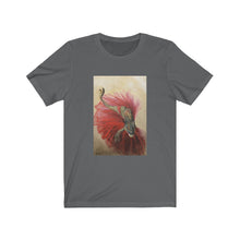 Load image into Gallery viewer, "Red" Dinosaur in a Dress Unisex Jersey Short Sleeve Tee