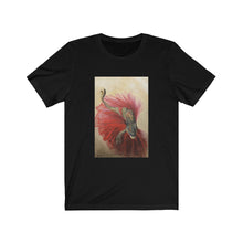Load image into Gallery viewer, "Red" Dinosaur in a Dress Unisex Jersey Short Sleeve Tee