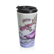 Load image into Gallery viewer, &quot;Like Nobody is Watching&quot; Dancing Dinosaur Travel Mug, Fun Coffee Cup for Dinosaur Lovers, Unique Gift, Reusable Mug, Great for Nature Lovers, Perfect for On-the-go
