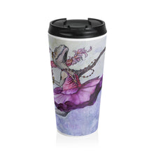 Load image into Gallery viewer, &quot;Like Nobody is Watching&quot; Dancing Dinosaur Travel Mug, Fun Coffee Cup for Dinosaur Lovers, Unique Gift, Reusable Mug, Great for Nature Lovers, Perfect for On-the-go

