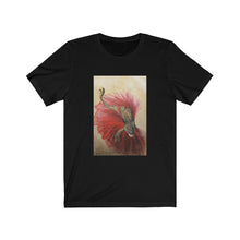 Load image into Gallery viewer, &quot;Red&quot; Dinosaur in a Dress Unisex Jersey Short Sleeve Tee
