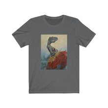 Load image into Gallery viewer, &quot;Belly Dancer&quot; Dancing Dinosaur in a Dress Unisex Jersey Short Sleeve Tee
